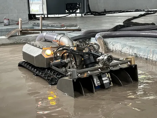 Customised dredging robot manufactured for sludge cleaning applications
