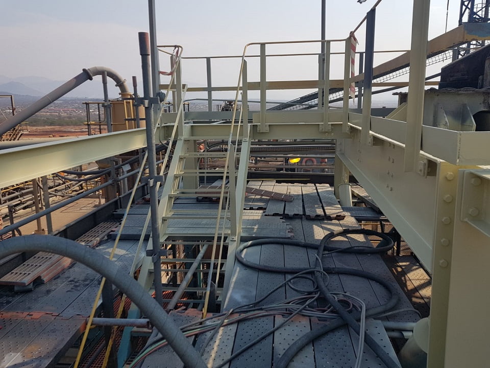 Refurbished plant walkway and structural steel after repaint