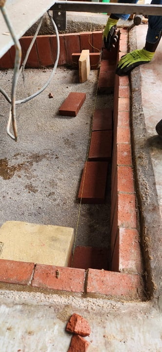 Brick lining of secondary containment bund