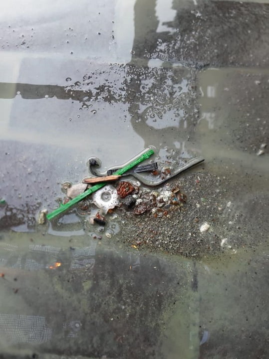 Debris and scale removed during high-pressure jetting