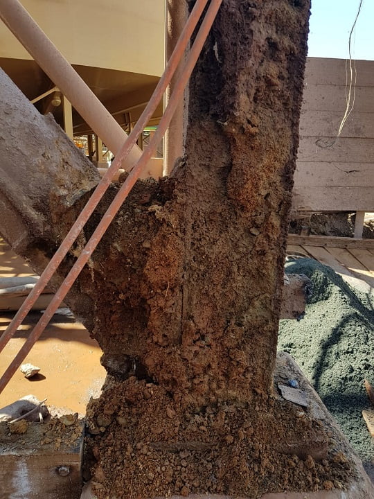 Severely corroded structural steel before refurbishment and recoating